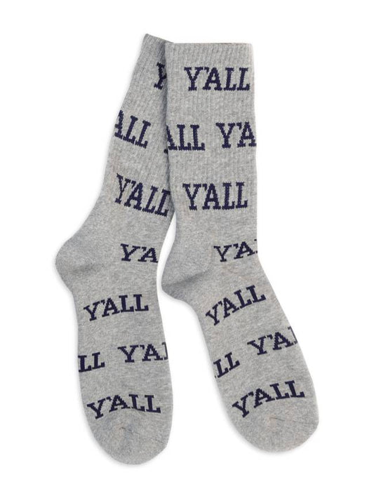 Y'all Crew Sock, Grey