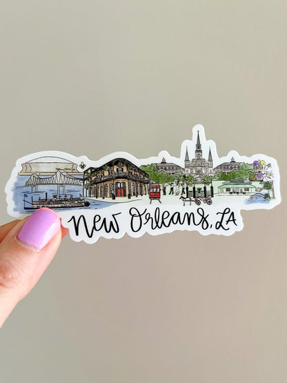 New Orleans Skyline Mural sticker