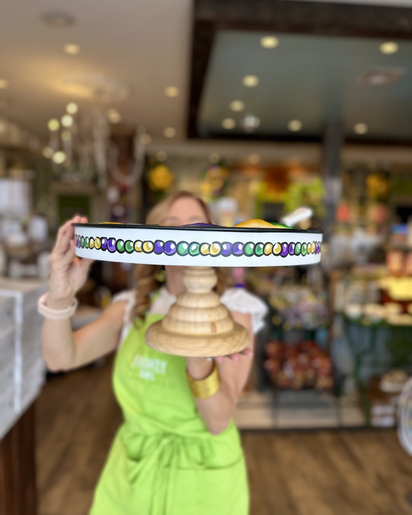 Let the Good Times Roll King Cake Stand