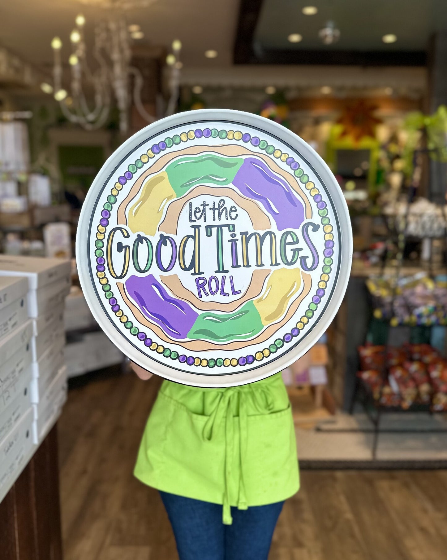 Let the Good Times Roll King Cake Stand