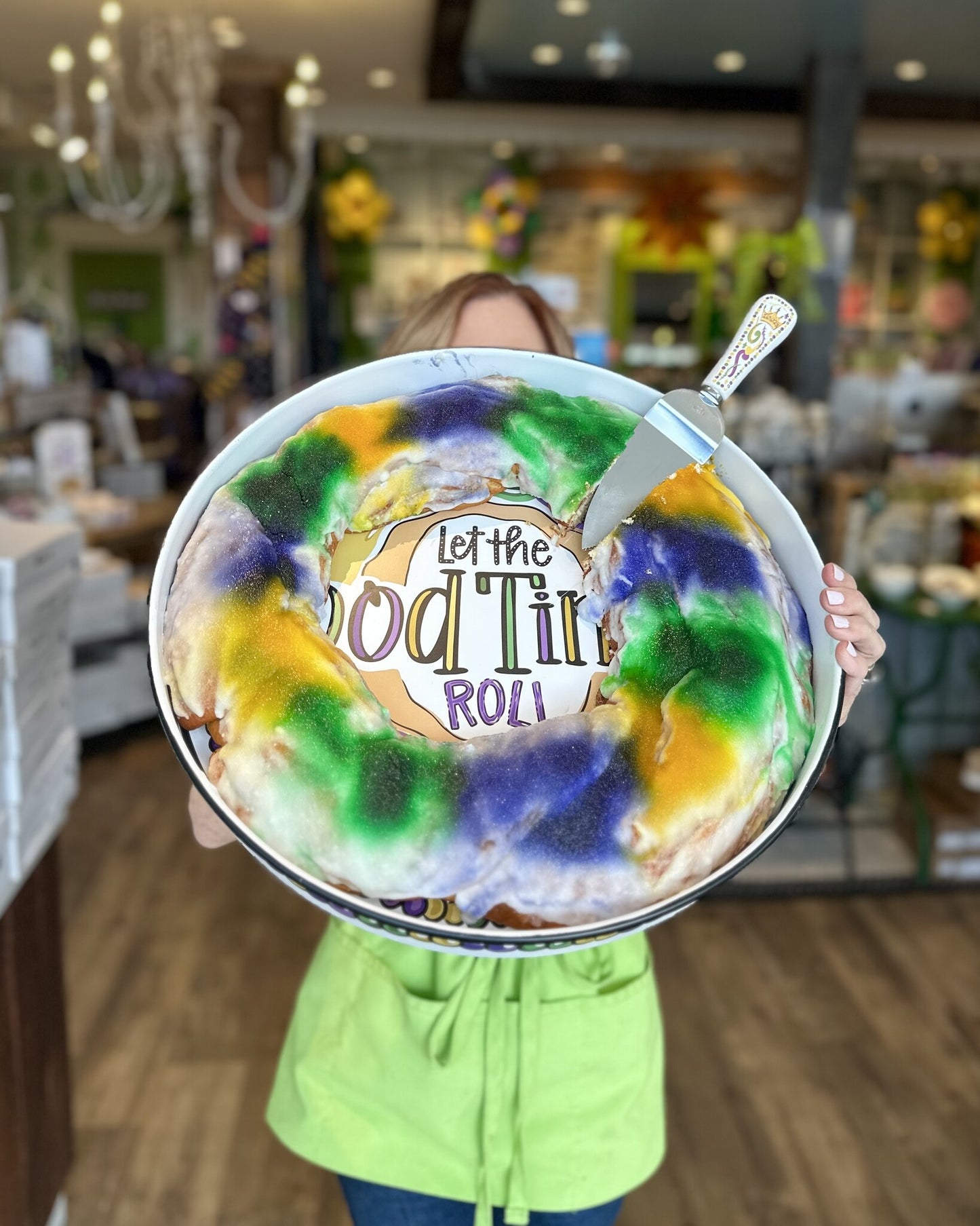 Let the Good Times Roll King Cake Stand