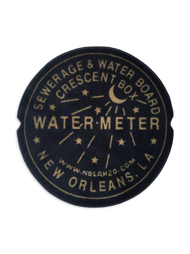 Indoor New Orleans Water Meter Rug, Black