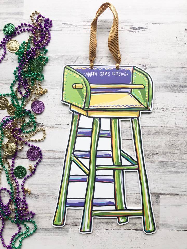 Mardi Gras Ladder Door Hanger