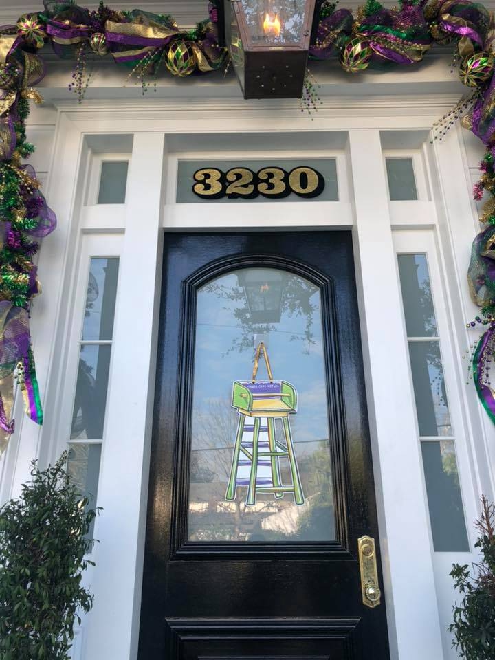 Mardi Gras Ladder Door Hanger