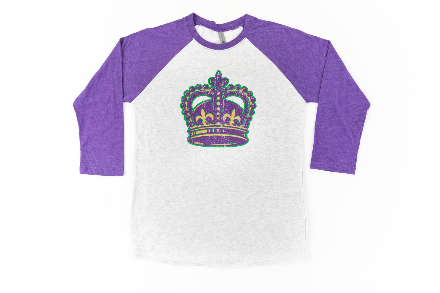 Mardi Gras Crown Baseball Tee, Purple