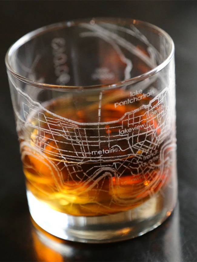 New Orleans Map Rocks Glass