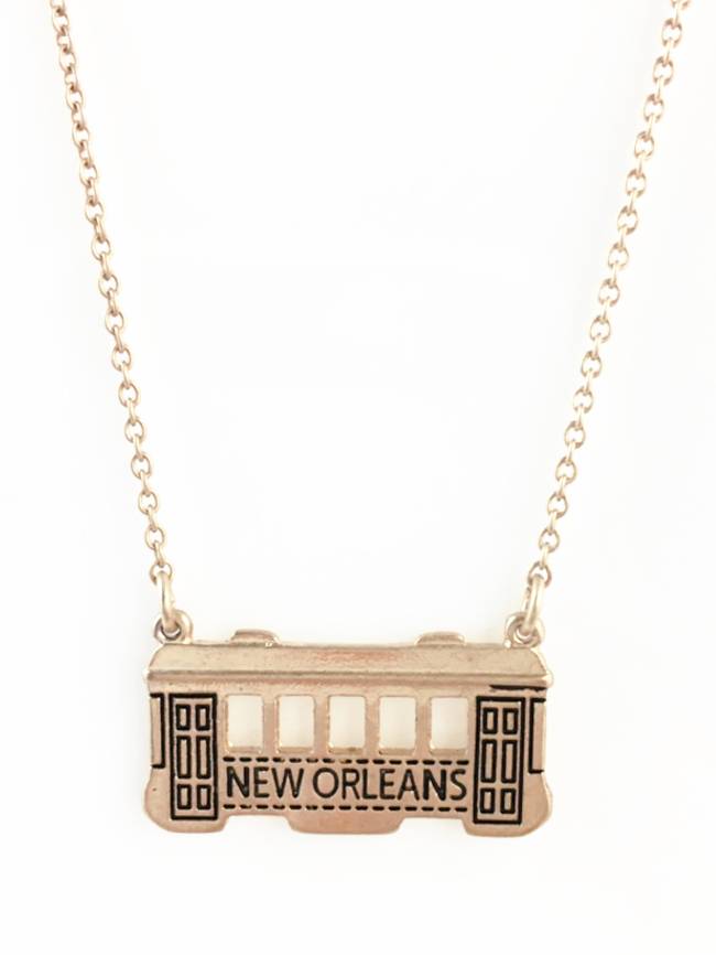 New Orleans Streetcar Necklace in Gold