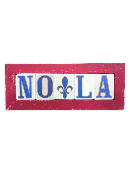 NOLA Fleur de Lis Framed Tile Sign