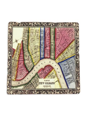 New Orleans Map Colorful Coaster,  4x4