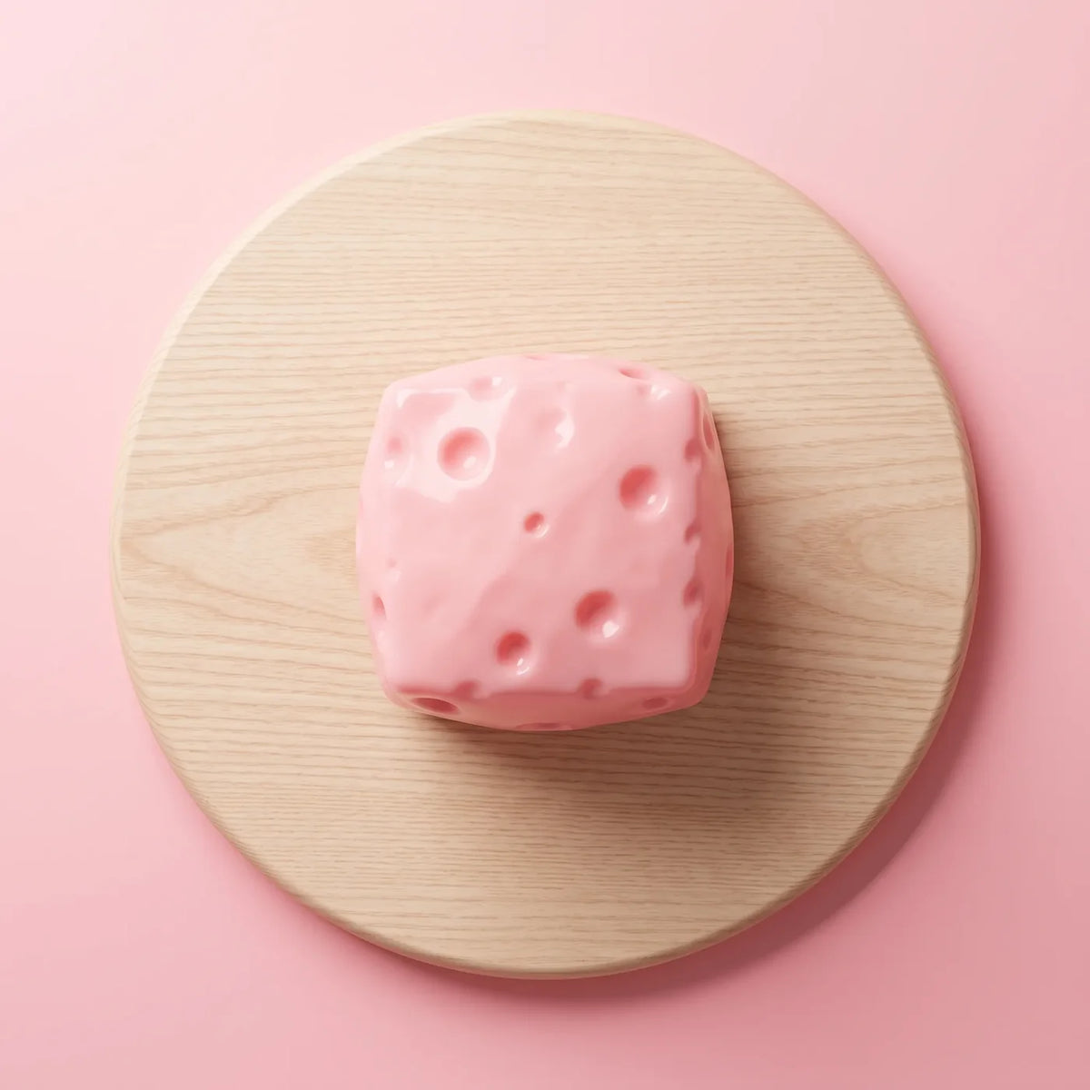 Pink Cheese Squishy, Small