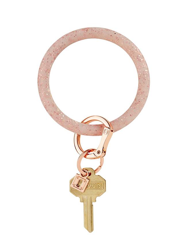 Rose Gold Confetti Silicone Keyring Bracelet