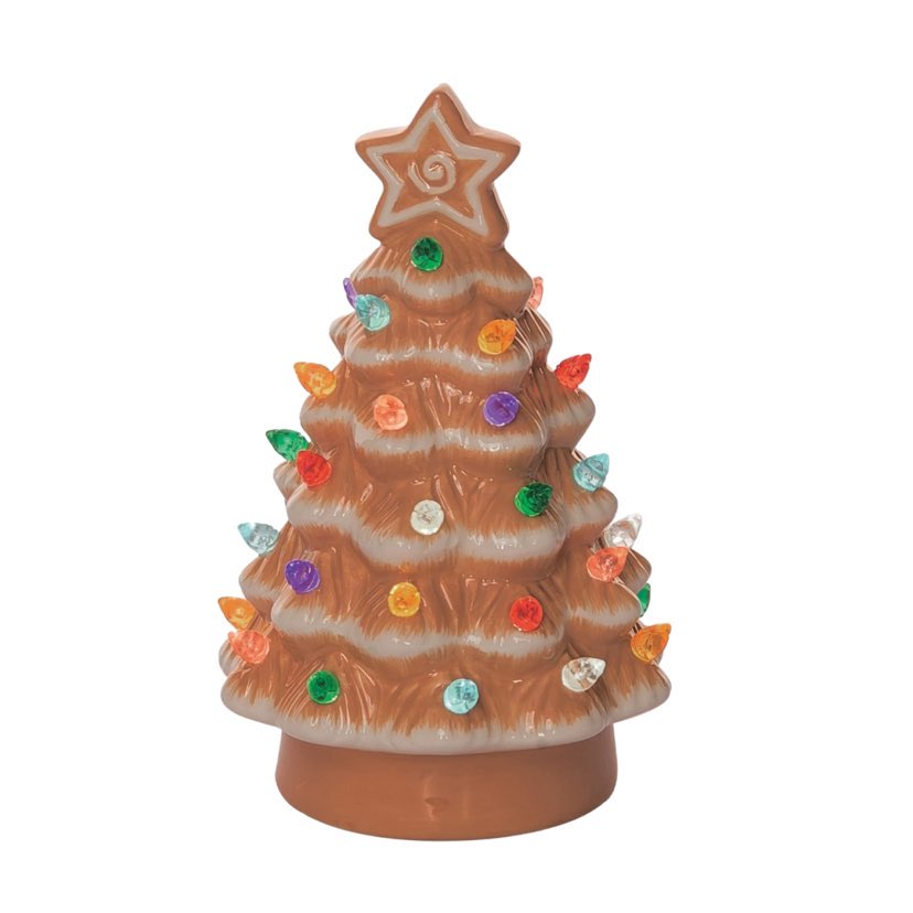 Ceramic Light Up Gingerbread Tree, Small