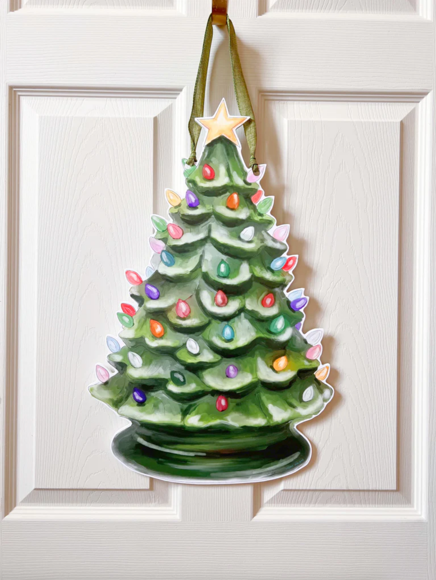 Vintage Christmas Tree Door Hanger