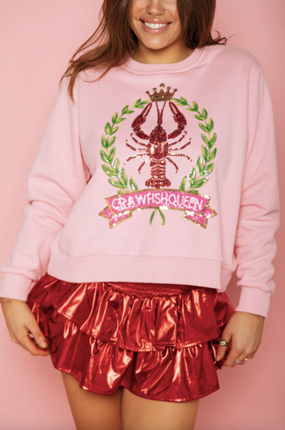 Crawfish Queen Sweatshirt, Pink