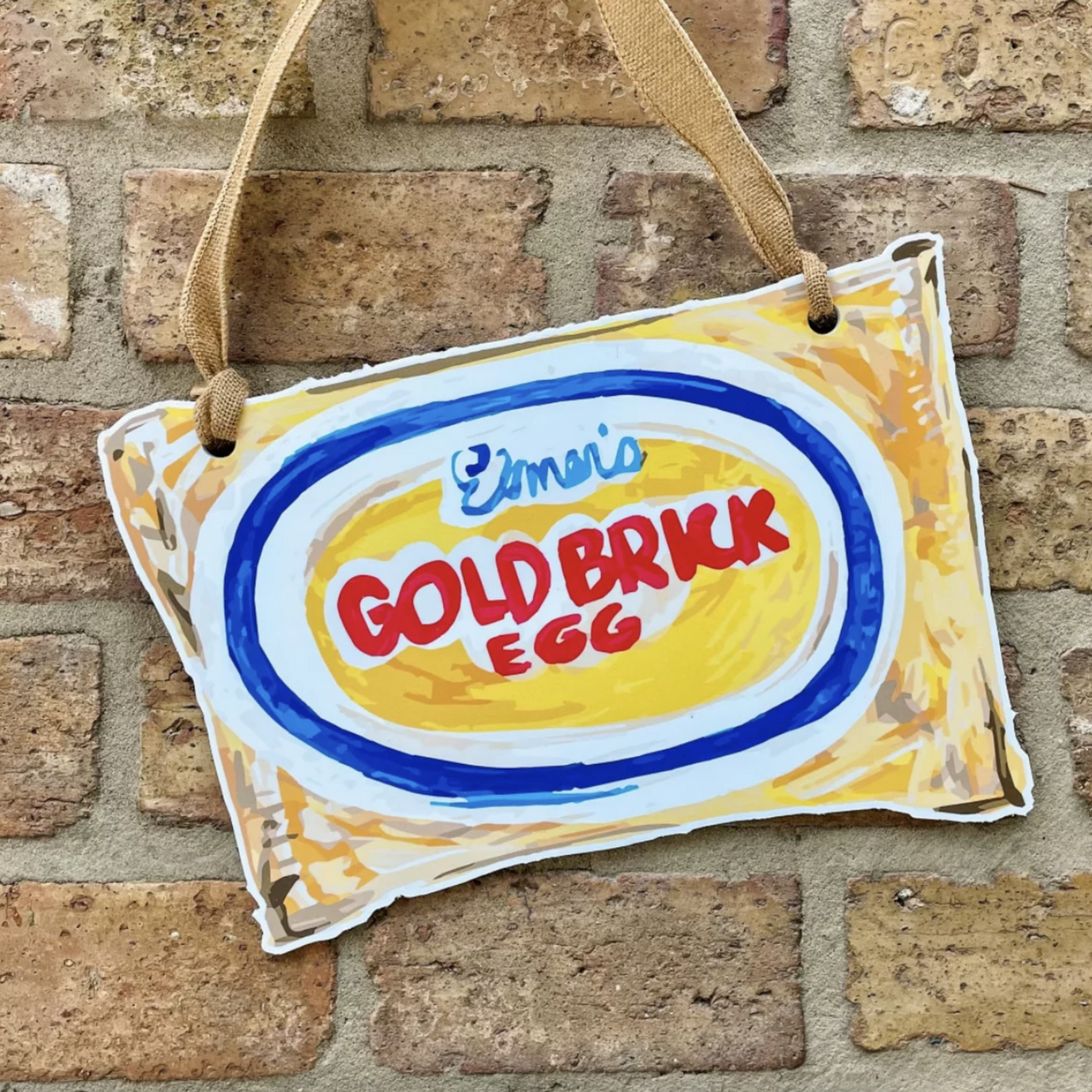 Gold Brick Egg Door Hanger