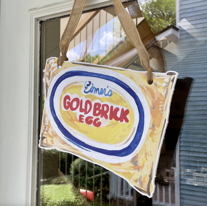 Gold Brick Egg Door Hanger