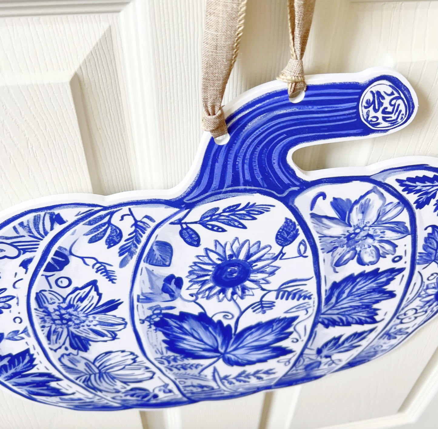 Chinoiserie Pumpkin Door Hanger