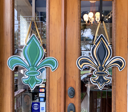 Tulane/Saints Fleur de Lis Reversible Door Hanger