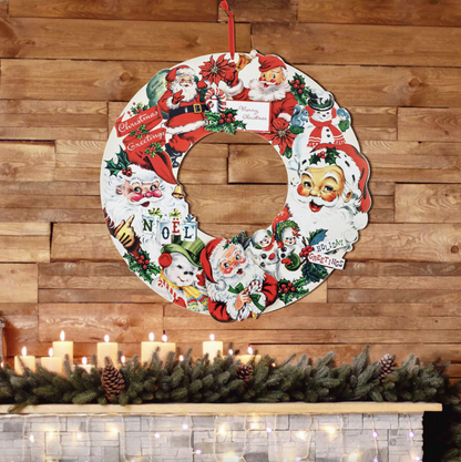 Vintage Santa Icons Wreath