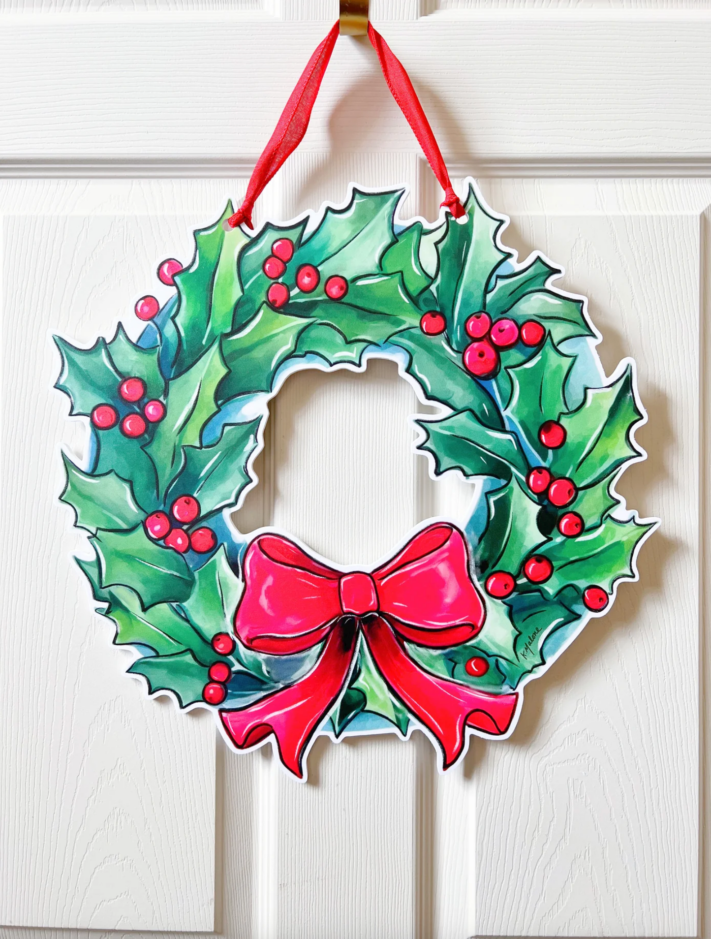 Holly Wreath Door Hanger