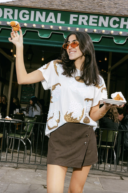 White Beignet Tee