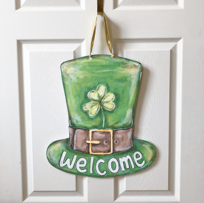 Leprechaun's Hat Welcome Door Hanger