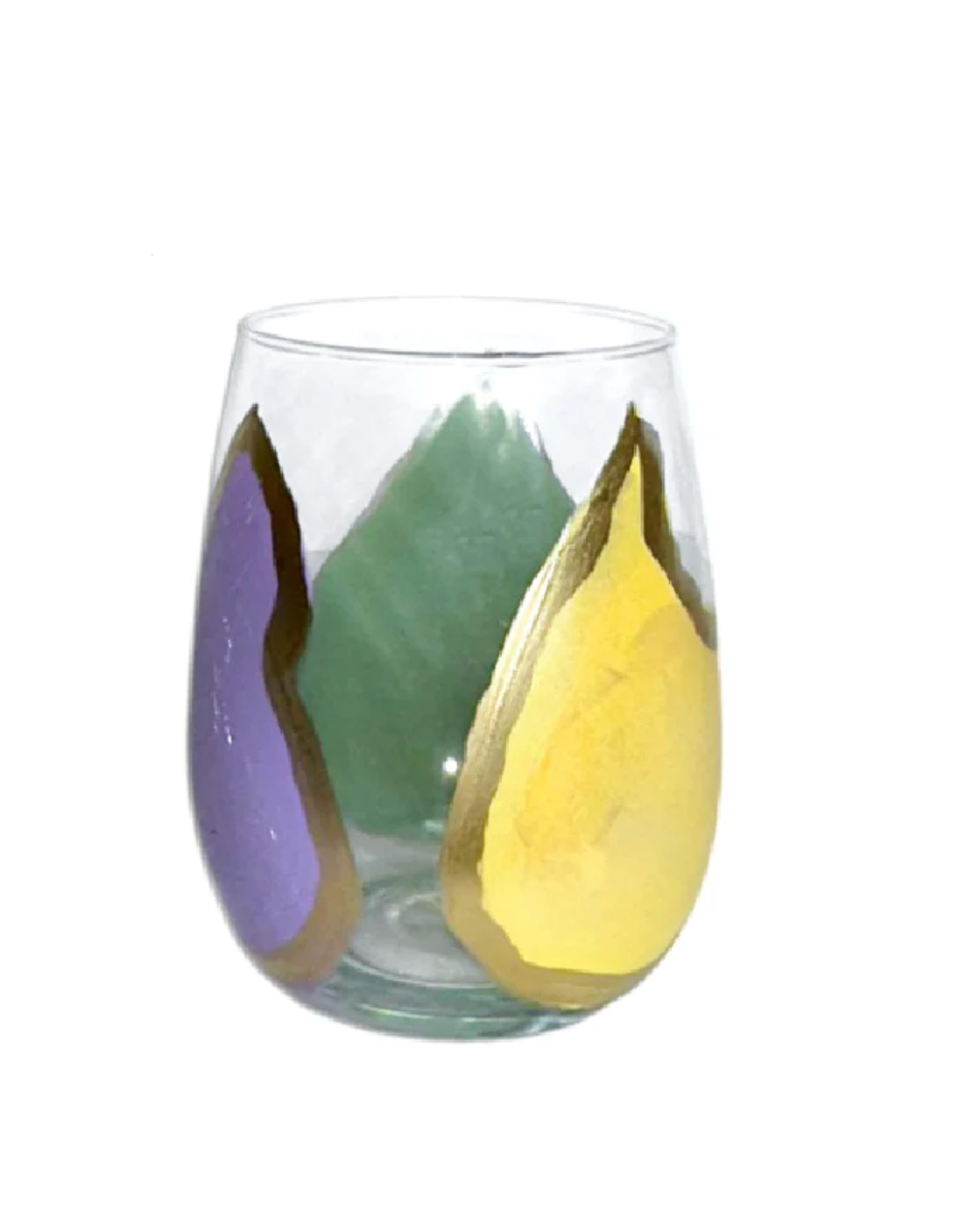 Mardi Gras Oyster Stemless Wine Glass