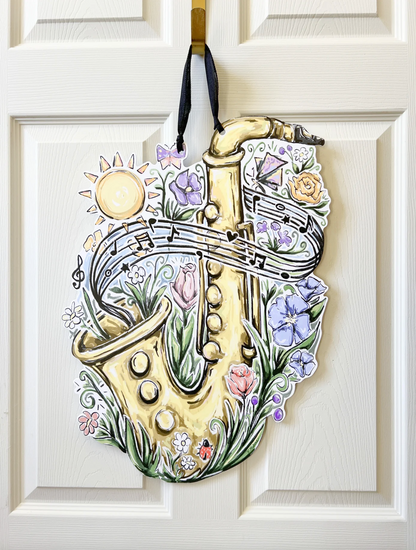 Spring Saxophone Door Hanger