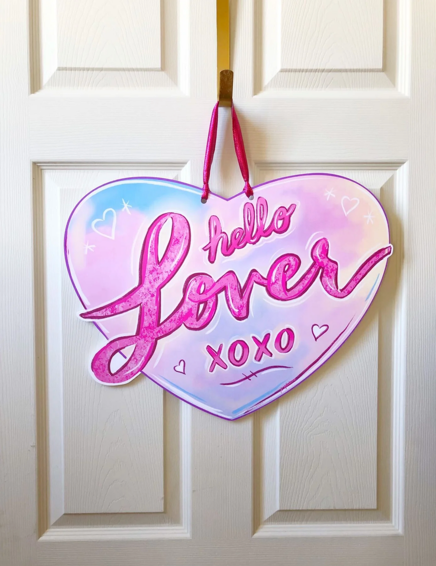 Hello Lover Heart Door Hanger