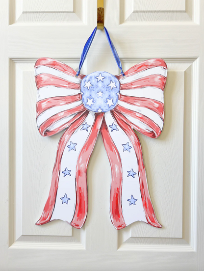 Patriotic Bow Door Hanger