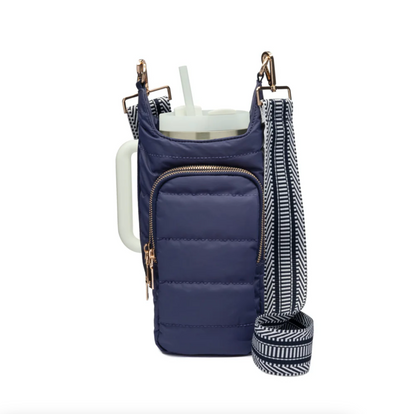 Crossbody HydroBag w/Handle Zipper,  Island Navy Matte