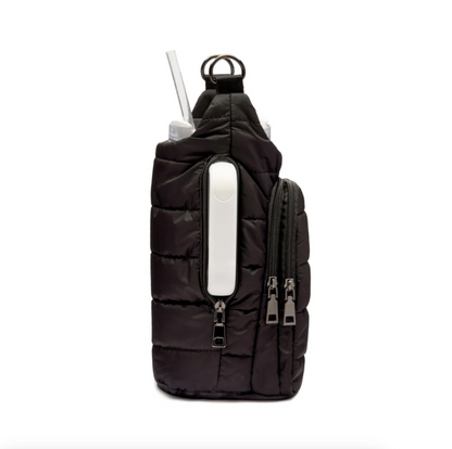 Crossbody HydroBag w/Handle Zipper,  Black