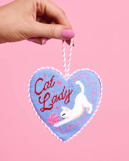 Cat Lady Needlepoint Ornament