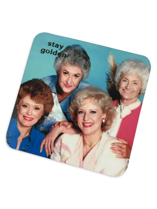 Stay Golden Cork Coaster