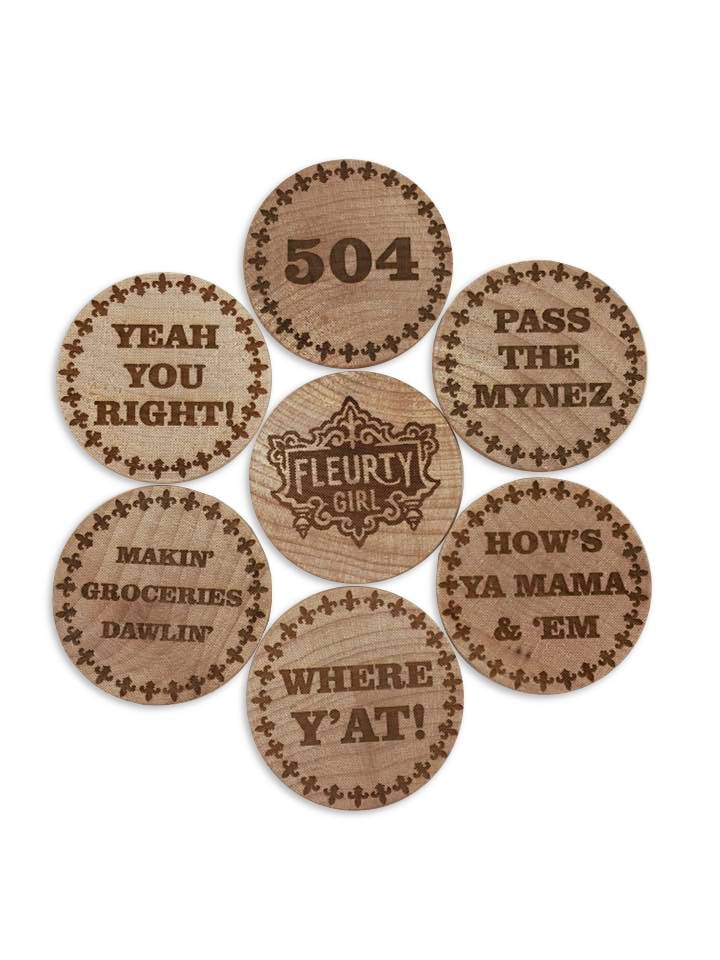 Wooden Nickel Magnet Set